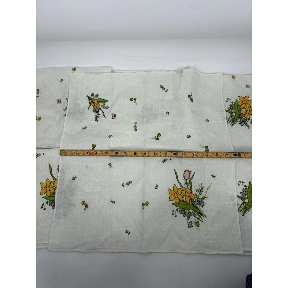 VTG Floral Linen Napkins Set of 6 Cottagecore Table Decor Spring‎ Farmhouse